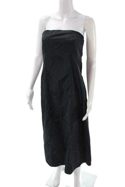 Zara Women Sheath Dress Black Sleeveless Knee Length Zip Polyester Size S