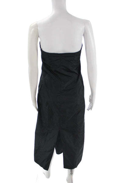 Zara Women Sheath Dress Black Sleeveless Knee Length Zip Polyester Size S
