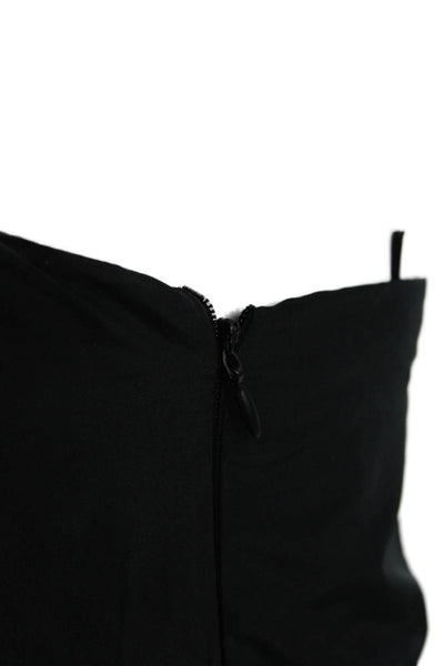 Zara Women Sheath Dress Black Sleeveless Knee Length Zip Polyester Size S