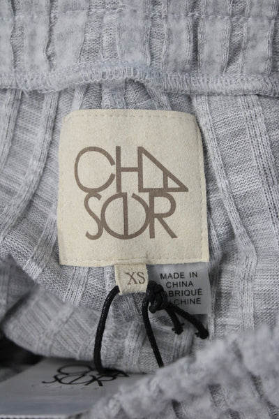 Chaser Womens Striped Gray Drawstring Jogger Sweatpants Size XS
