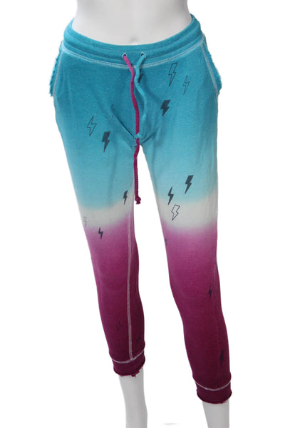 Chaser Womens Lightning Print Sweat Suit Blue Purple Size Small/Extra Small