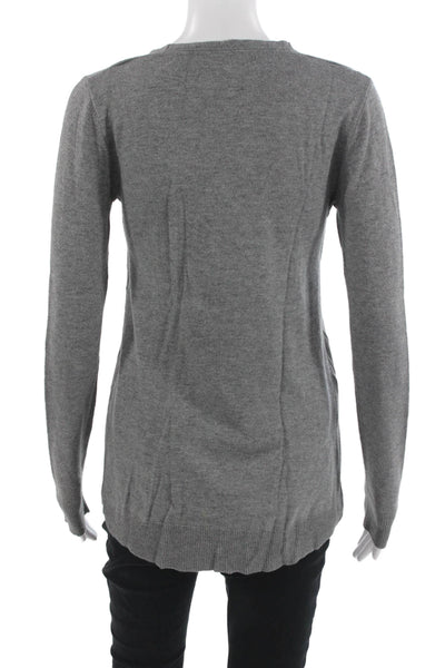 Comptoir Des Cotonniers Unisex Gray V-Neck Pullover Sweater Wool Blend Size XS