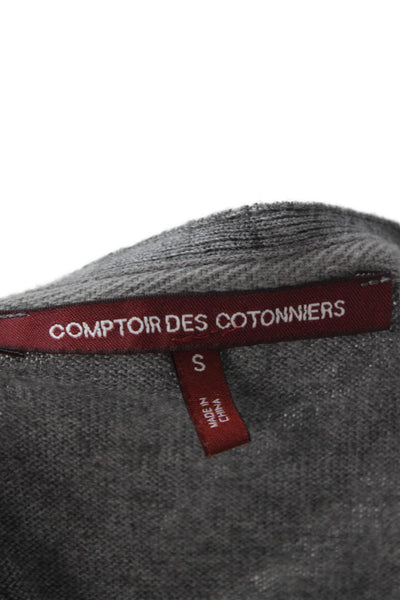Comptoir Des Cotonniers Unisex Gray V-Neck Pullover Sweater Wool Blend Size XS