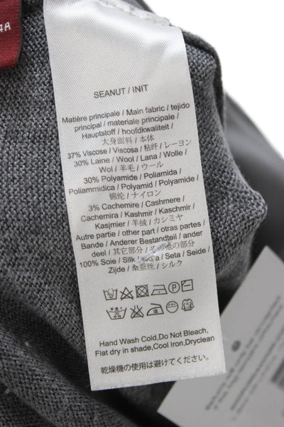 Comptoir Des Cotonniers Unisex Gray V-Neck Pullover Sweater Wool Blend Size XS