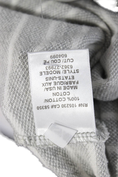 Soft Joie Women Collared Striped Cotton Sweater Basic Preppy Gray Size XS