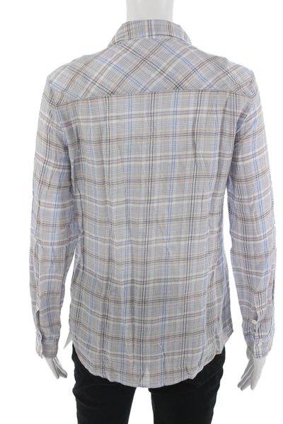 Soft Joie Women Plaid Collared Cotton Button-Up Long Sleeve Maternity Size XS