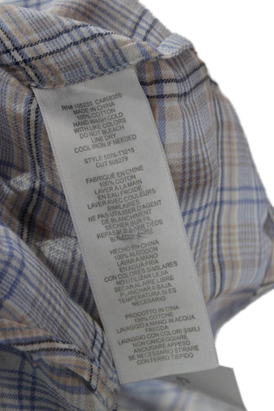 Soft Joie Women Plaid Collared Cotton Button-Up Long Sleeve Maternity Size XS