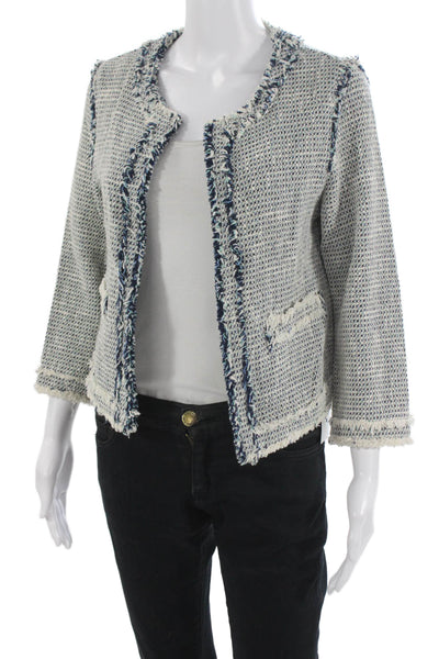 Zara Basic Women Gray Round Neck 3/4 Sleeve Blazer Size S