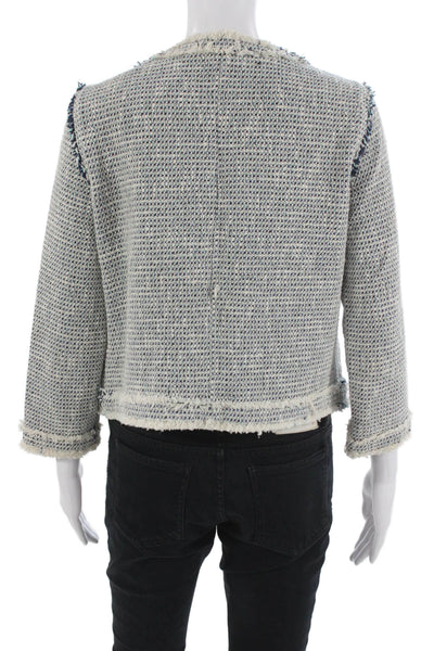 Zara Basic Women Gray Round Neck 3/4 Sleeve Blazer Size S