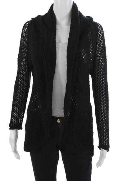 Cotton By Autumn Cashmere Unisex Black Bohemian Cardigan 100% Cotton Size M