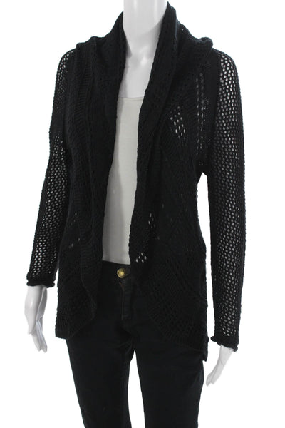 Cotton By Autumn Cashmere Unisex Black Bohemian Cardigan 100% Cotton Size M
