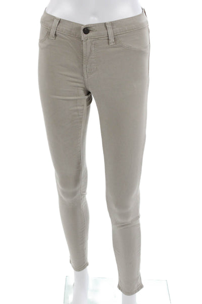 J Brand Women Ankle Jegging Beige Lyocell Cotton Button Size 25