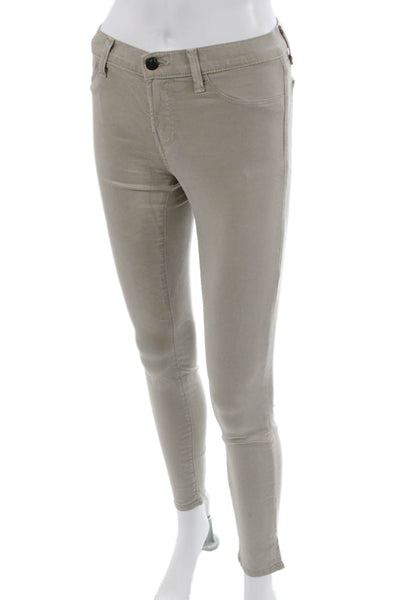 J Brand Women Ankle Jegging Beige Lyocell Cotton Button Size 25