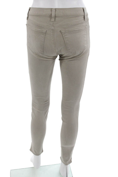 J Brand Women Ankle Jegging Beige Lyocell Cotton Button Size 25
