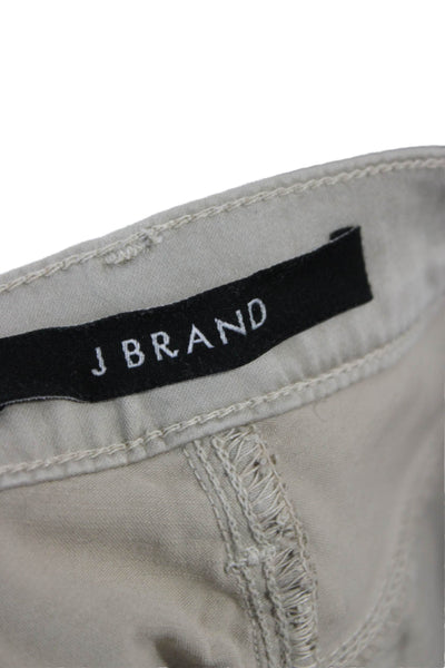 J Brand Women Ankle Jegging Beige Lyocell Cotton Button Size 25