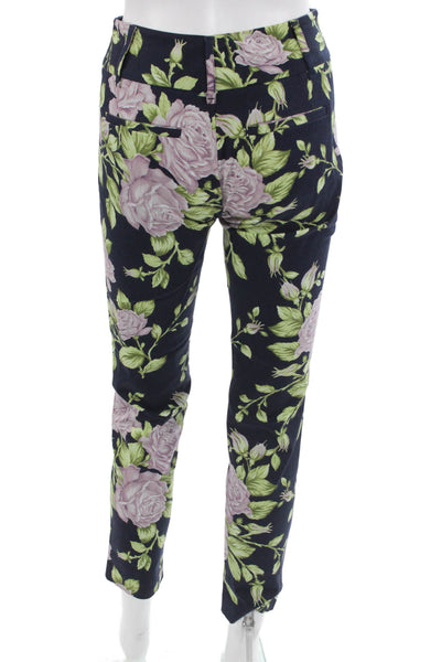 Rag & Bone Womens Ankle Cropped Floral Dark Blue Pants Size S