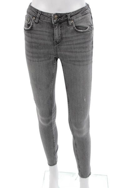 Zara Women Ankle Skinny Jeans Gray Size 4