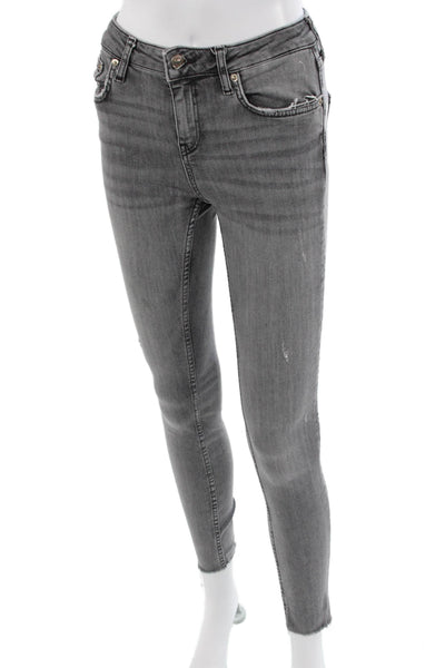 Zara Women Ankle Skinny Jeans Gray Size 4
