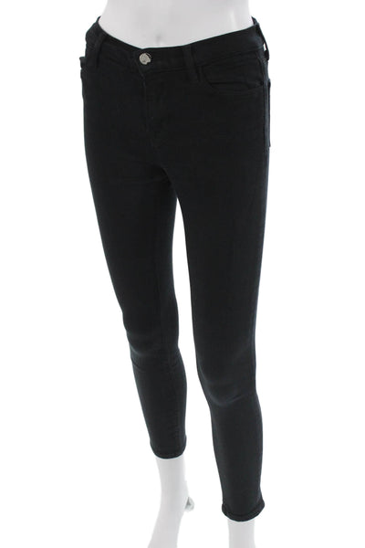 J Brand Womens Ankle Skinny Jeans Black Petite Size 24