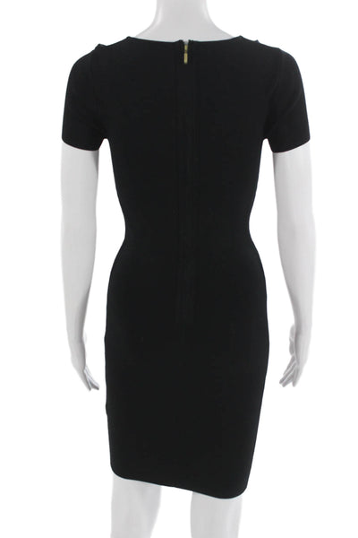 Reiss Women Bodycon Sheath Dress Black Zip Mid Calf Size XS