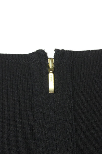 Reiss Women Bodycon Sheath Dress Black Zip Mid Calf Size XS