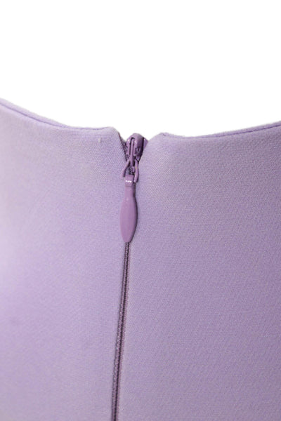 Akep Womens Purple Solid Zip Pants Designer 89% Polyester 11% Elastane Size 40