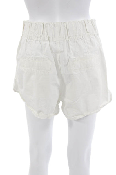 Free People Unisex White Cotton Button Shorts Beach Size S