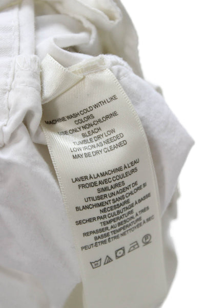 Free People Unisex White Cotton Button Shorts Beach Size S