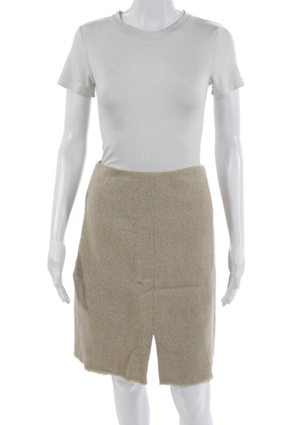 Paule Ka Womens Beige Straight Pencil Short Wool Viscose Skirt Size 42