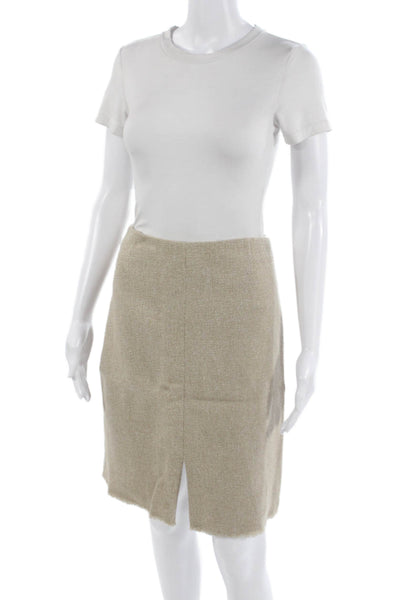 Paule Ka Womens Beige Straight Pencil Short Wool Viscose Skirt Size 42