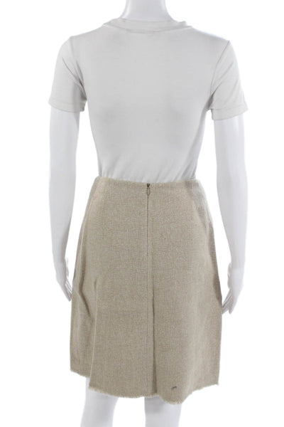 Paule Ka Womens Beige Straight Pencil Short Wool Viscose Skirt Size 42