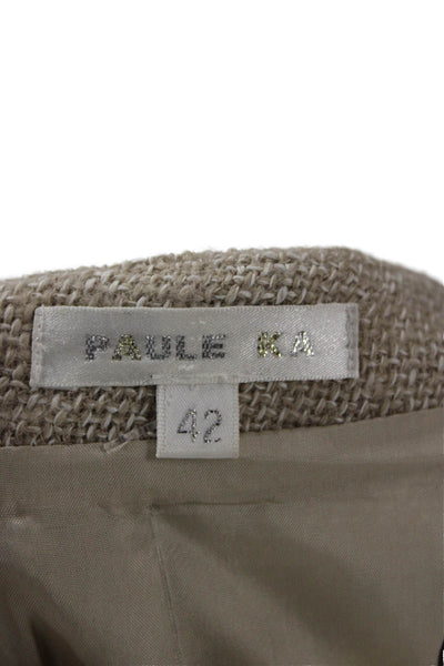 Paule Ka Womens Beige Straight Pencil Short Wool Viscose Skirt Size 42