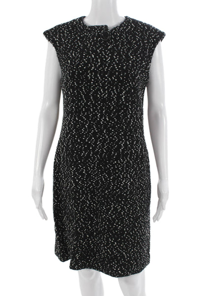 Michael Kors Women Sheath Dress Black Polka Dot Sleeveless Size 10