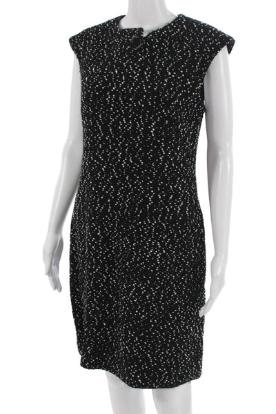 Michael Kors Women Sheath Dress Black Polka Dot Sleeveless Size 10