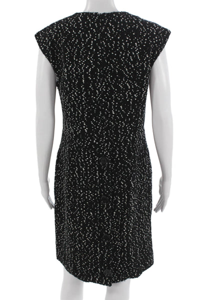 Michael Kors Women Sheath Dress Black Polka Dot Sleeveless Size 10