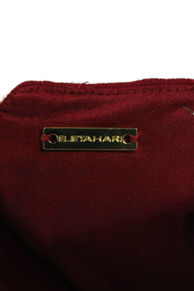 Elie Tahari Women Sheath Dress Red Sleeveless Square Neck Short Wool Size 10