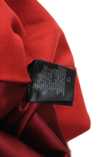 Elie Tahari Women Sheath Dress Red Sleeveless Square Neck Short Wool Size 10