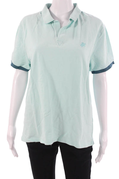 Vilebrequin Mens Light Blue Cotton Collared Polo Short Sleeve Size L