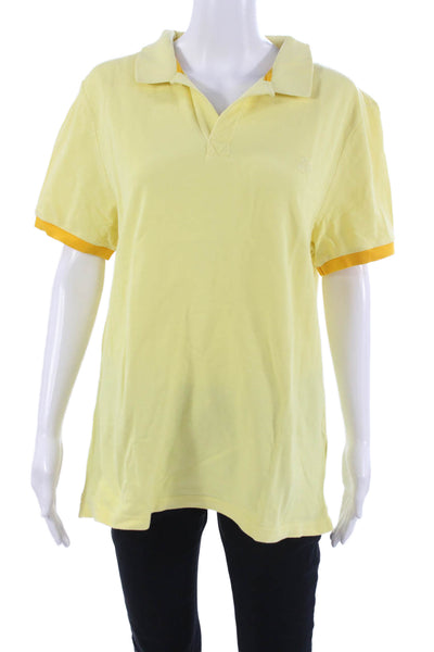 Vilebrequin Unisex Yellow Cotton Collared Short Sleeve Polo Beach Size L