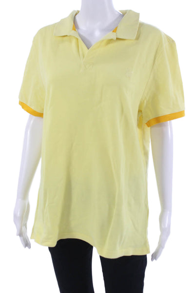 Vilebrequin Unisex Yellow Cotton Collared Short Sleeve Polo Beach Size L