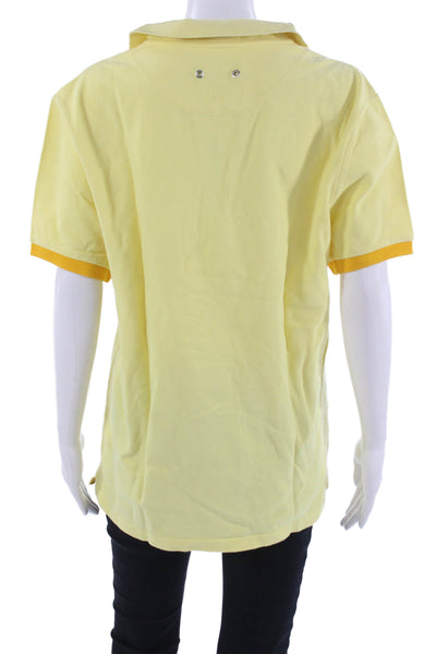 Vilebrequin Unisex Yellow Cotton Collared Short Sleeve Polo Beach Size L