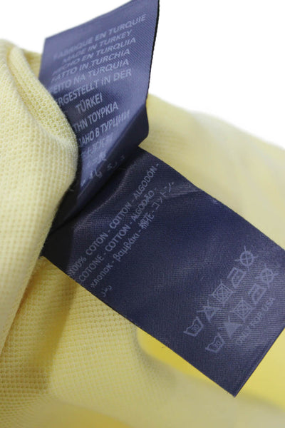 Vilebrequin Unisex Yellow Cotton Collared Short Sleeve Polo Beach Size L