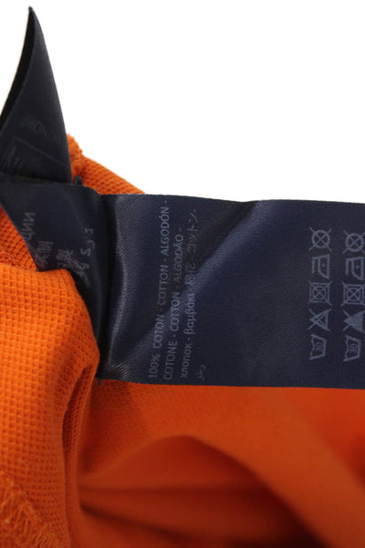 Vilebrequin Mens Collared Polo Short Sleeve Orange Cotton Snap Size L