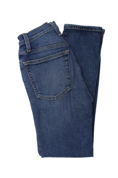 Re/Done Women Blue High Rise Skinny Jeans Cotton Button Size 23