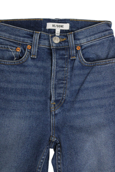 Re/Done Women Blue High Rise Skinny Jeans Cotton Button Size 23