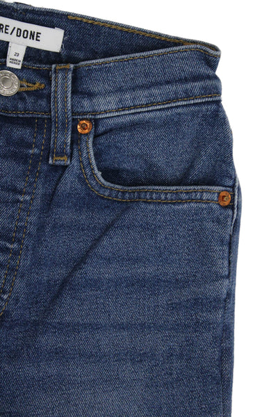Re/Done Women Blue High Rise Skinny Jeans Cotton Button Size 23