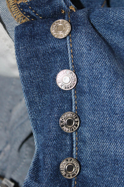 Re/Done Women Blue High Rise Skinny Jeans Cotton Button Size 23