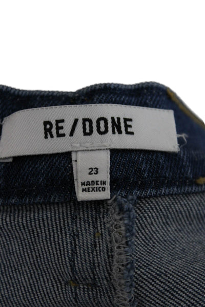 Re/Done Women Blue High Rise Skinny Jeans Cotton Button Size 23