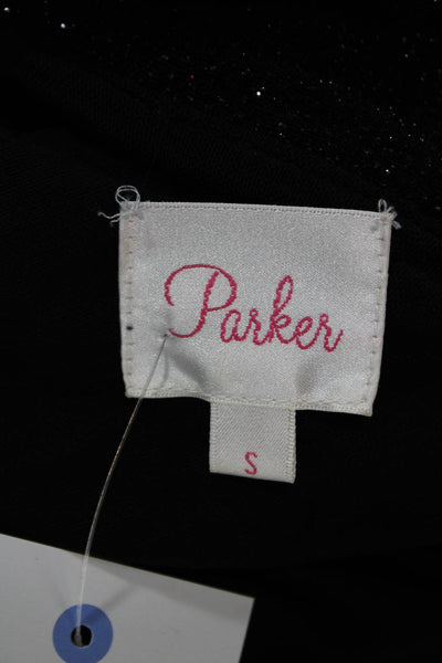 Parker Women Bodycon Sweater Dress Black Silk Long Sleeve Short Size S