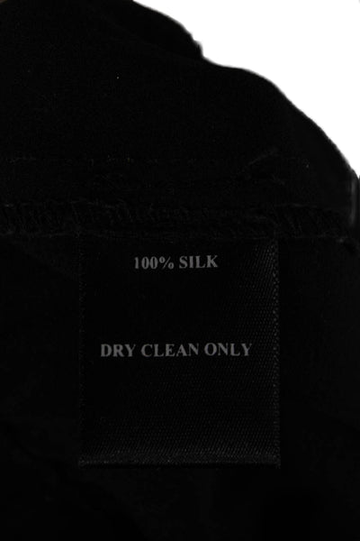 Quail Womens 100% Silk Jogger Pants Black Drawstring Size 2